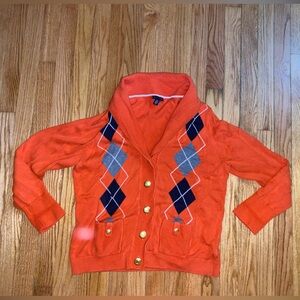 Tommy Hilfiger Orange Argyle Cardigan